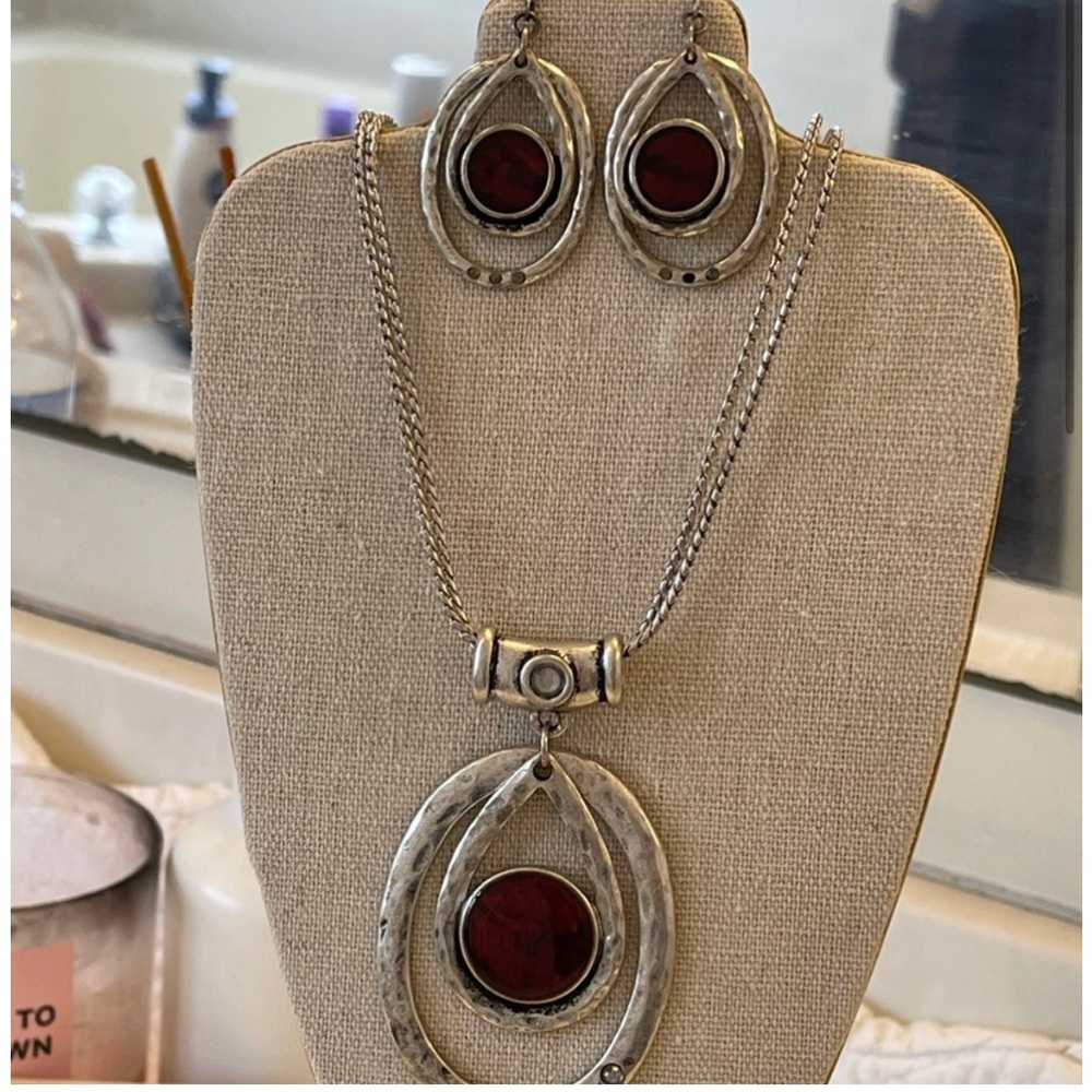 Laura Ashley necklace and earrings set